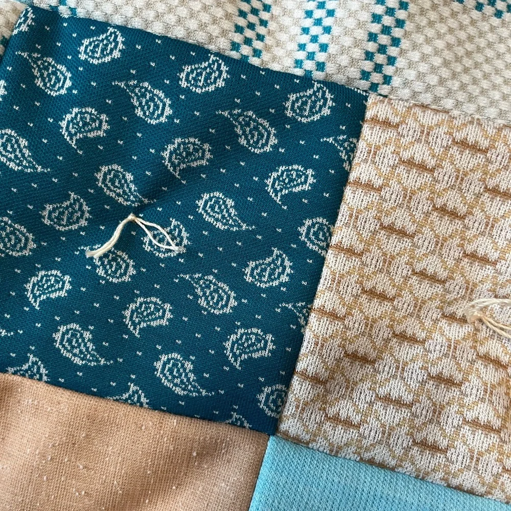 NEW Handmade quilt cozy vintage charm of polyester double knit textures blanket